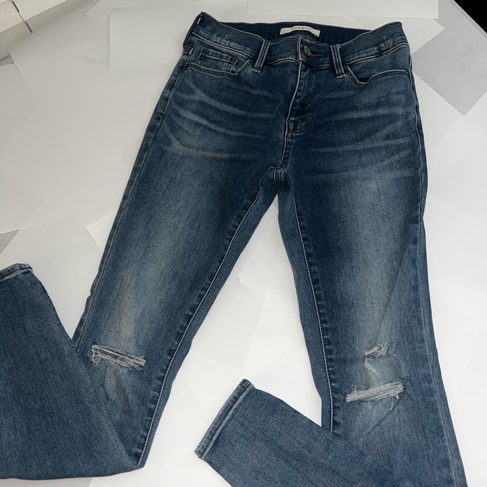 PacSun Blue Skinny Jeans with Distressed Details